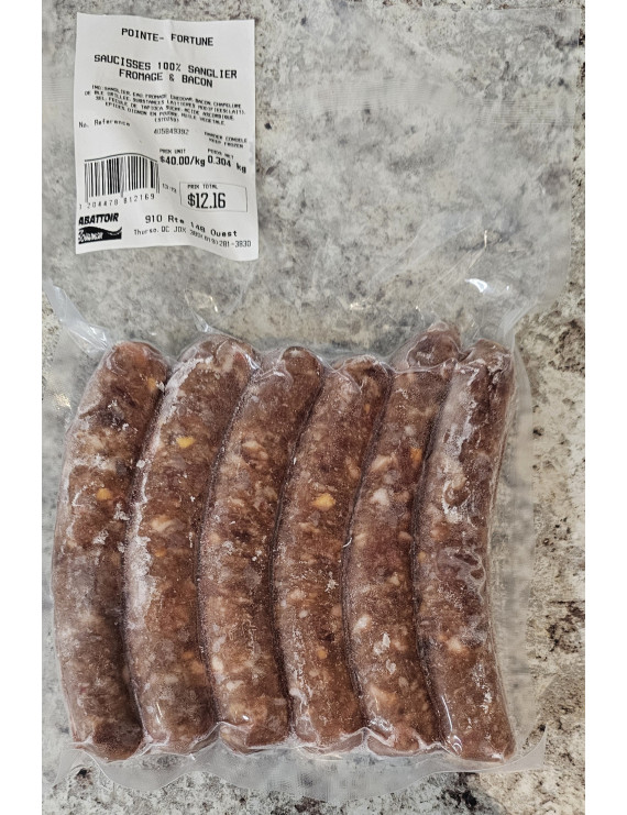 Saucisses 100% sanglier - Fromage & bacon