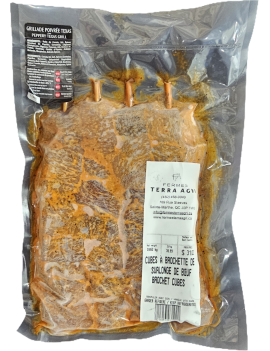 Brochette cube de surlonge de boeuf - Grillade poivrée texas