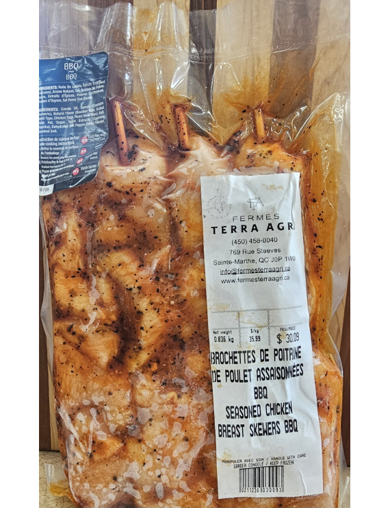 Brochettes de poulet assaisonnées Bbq