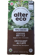 Tablette chocolat noir 70% croquant au café biologique