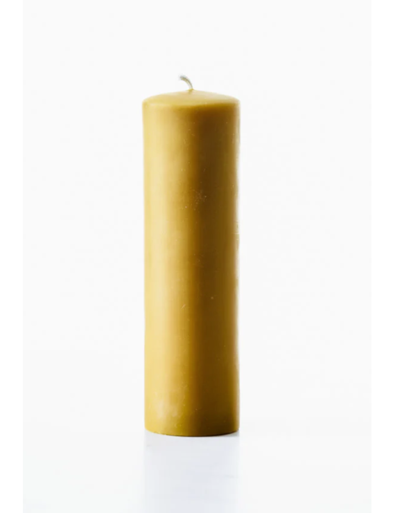 Bougie pilier mince en cire d'abeille - 2 pouces