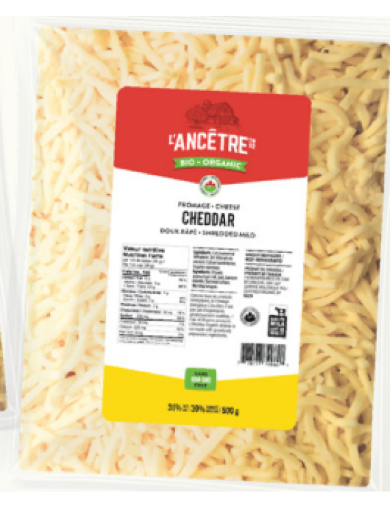 Fromage Cheddar doux râpé biologique 500 g