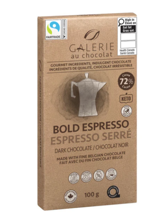 Tablette de chocolat espresso serré