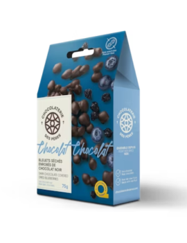 Bleuets séchés enrobés de chocolat noir