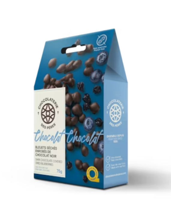Bleuets séchés enrobés de chocolat noir