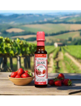 Glace de balsamique bio avec grenade et fraises