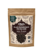 Bag of Cha's organic whole black peppercorns