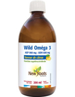 Oméga-3 Sauvage AEP 900 mg · ADH 600 mg Saveur de citron - New Roots