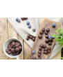 Blueberries coated with 70% dark chocolate