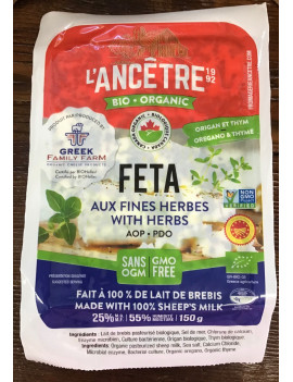 Organic feta cheese with herbs