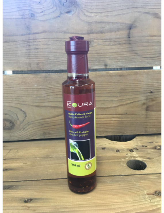 Huile d'olive extra-vierge, aromatisée au piment fort