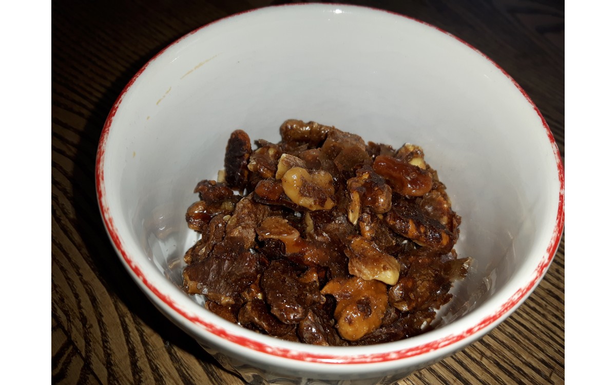 Caramelized black walnuts