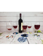 Wine Glass Identifier Slip-on Coaster - Set of 4 assorted