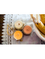 Cotton Flower Candle - Soy wax & cedar wood tick in a small masson jar (Natural, Vagan, Eco-responsable)