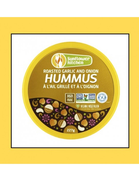 Hummus ail grillé et oignon