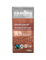 Dark chocolate with almonds and sea salt 55% cocoa