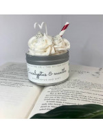 Soy wax candle whipped in an 8 oz tin container