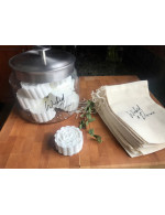 Shower steamers with eucalyptus, menthol and wintergreen in a coton bag.
