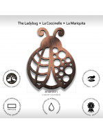 1-Pc Coaster Ladybug - Black Walnut Wood - 94x119x6mm - Made in Québec