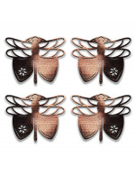 Dragonfly 4-Pcs Set - 3 in 1 Multifunction Gift – Coasters, Candle Holders, Hanging Ornaments - Solid Walnut Wood 6mm - Made in Canada