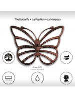 1-Pc Coaster Butterfly - Black Walnut Wood - 130x96x6mm - Made in Québec