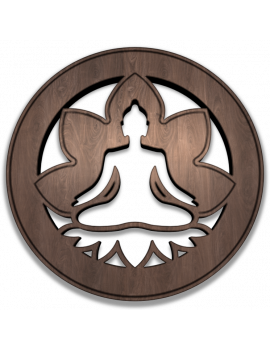 1-Pc Coaster Yoga Lotus - Black Walnut Wood - 94x94x5.5mm - Made in Québec