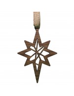 1-Pc Bethlehem Star Stick Style Ornament - Black Walnut Wood - 68x99x6mm - Made in Québec