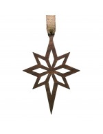 1-Pc Bethlehem Star Diamond Style Ornament  - Black Walnut Wood - 68x99x6mm - Made in Quebec