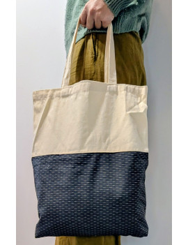 Sac réutilisable 50 Cinquante -bleu brodé