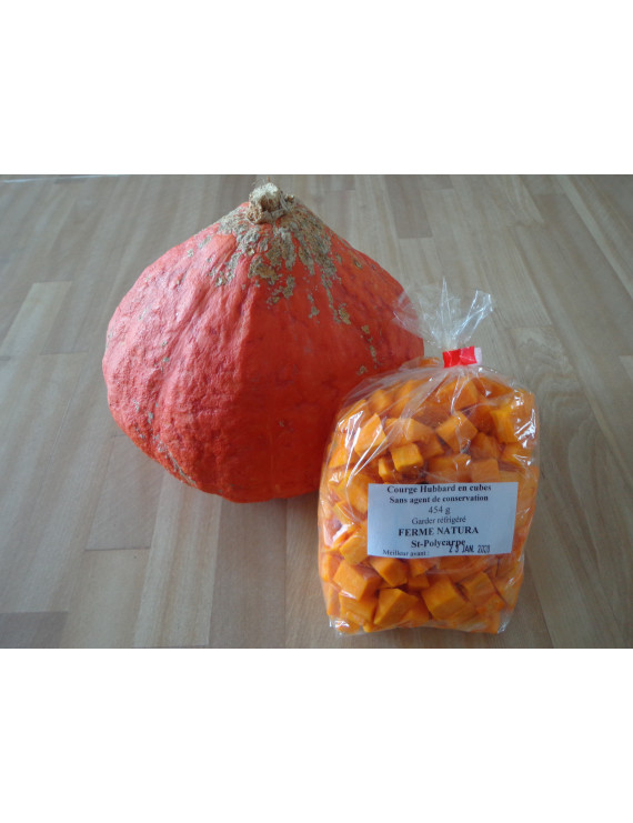 Courge Hubbard Red Kuri en cubes