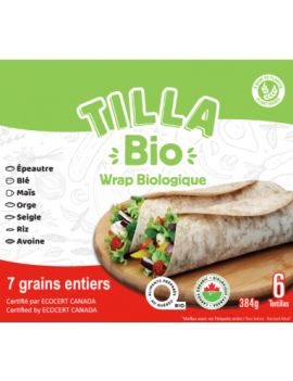 7 organic whole grains wraps Tilla's